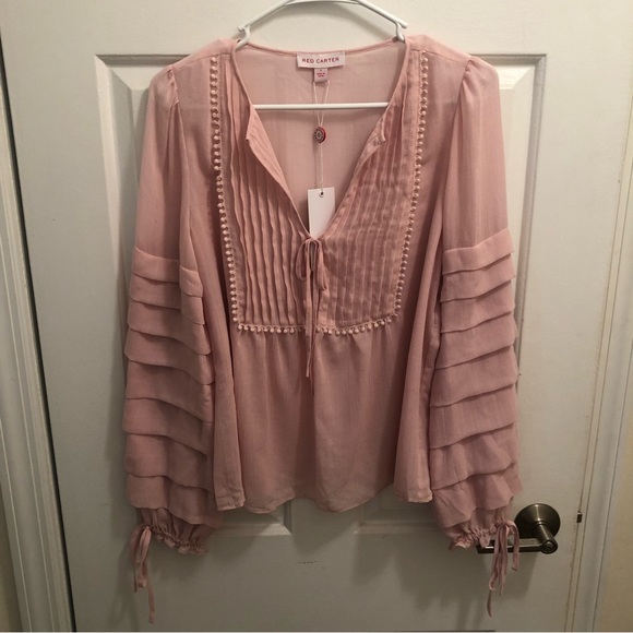 Red Carter Tops - Pink Blouse